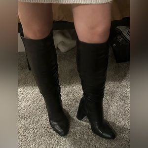 ASOS Black Knee High Leather Boots